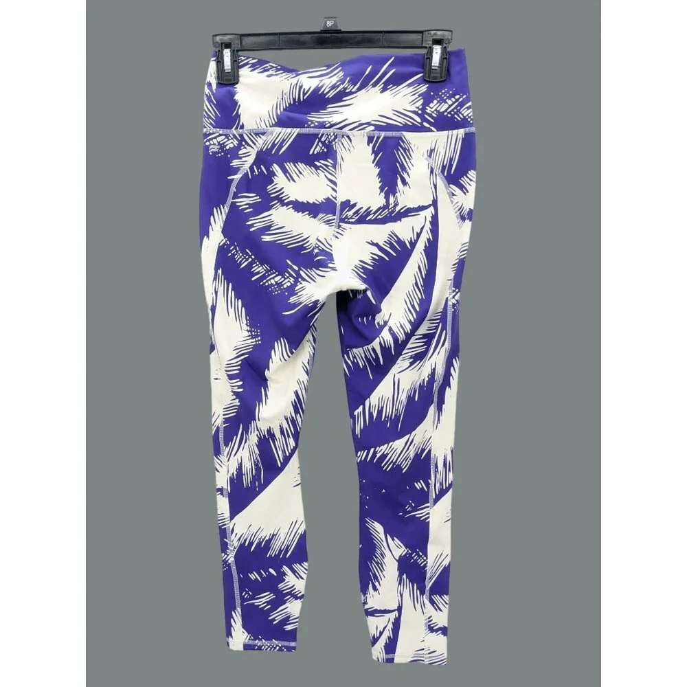 High Waisted Pure Luxe 7/8‎ Leggings Abstract Print Workout Athletic Yoga Size M